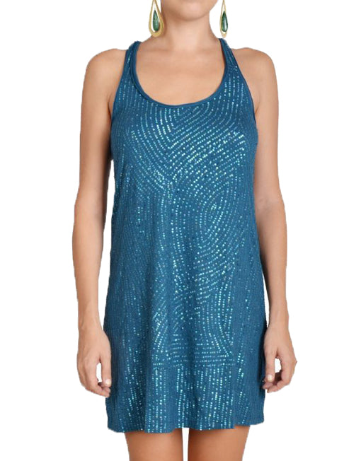Blue and Black Sequin Stripe Tank · Filly Flair